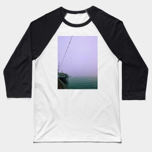 Santa Barbara Beach Pier Harbor Baseball T-Shirt